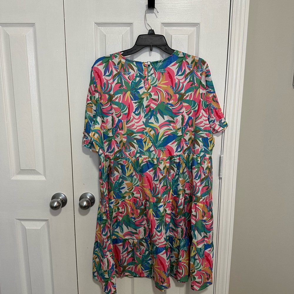 Colorful Tropical Print Dress - Picture 5 of 5